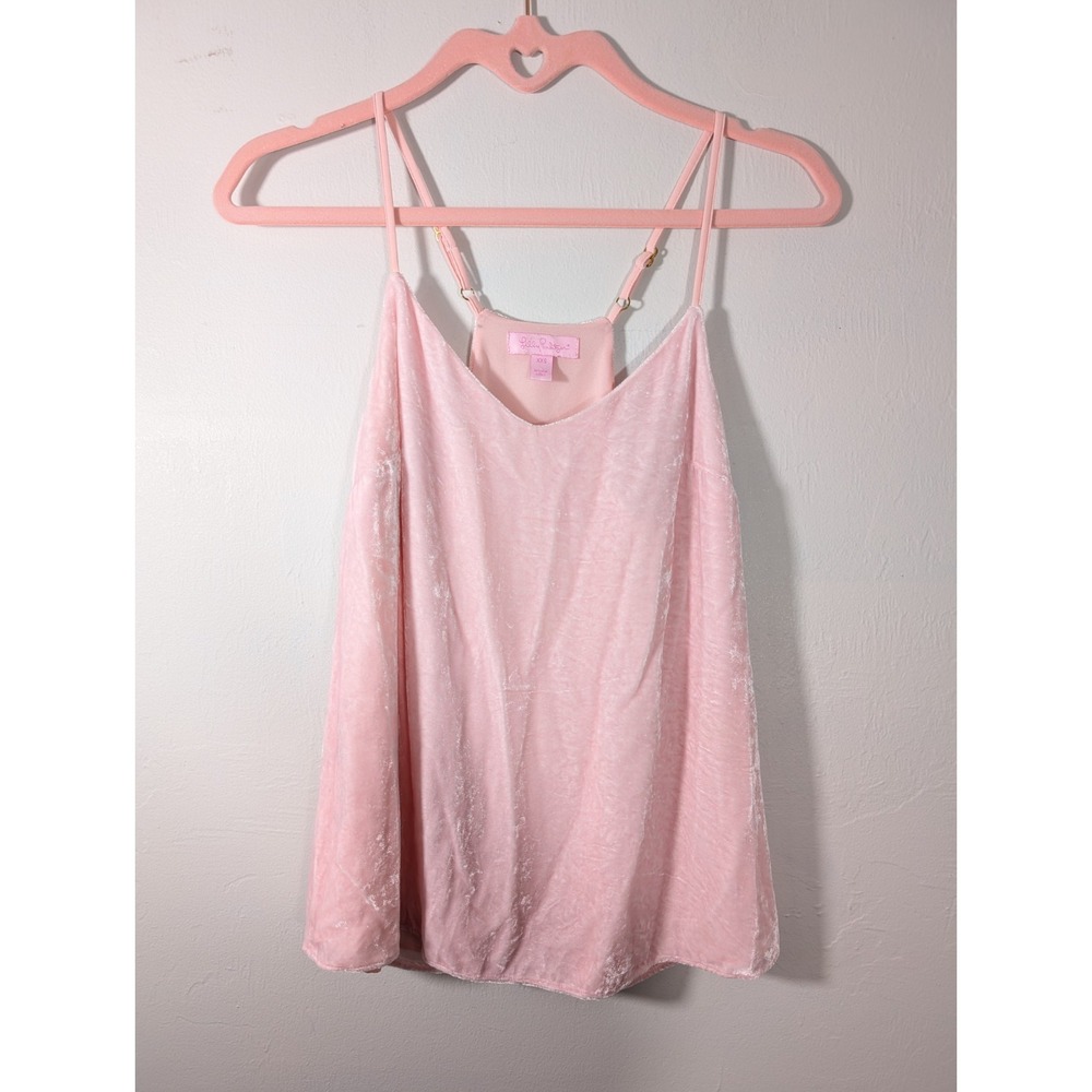 LILLY PULITZER Top Women XXSPink Dusk Velvet Silk Viscose Lounge Lingerie Shirt